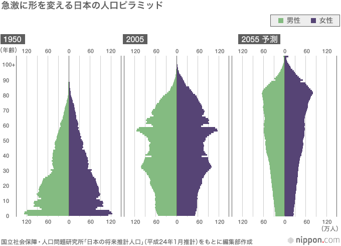 急激に形を変える日本の人工ピラミッド